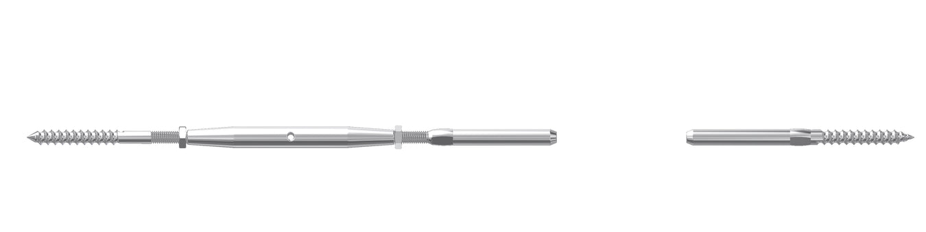 System I - Factory Swaged Lag Rigging Screw & Fork Terminal for Timber Posts