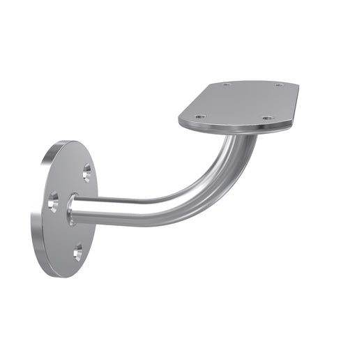 90° Curved Handrail Bracket, Flat Top Mirror
