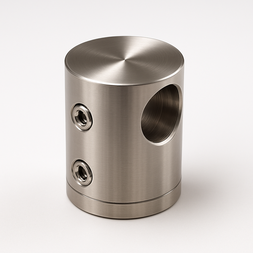 Crossbar Holder, SS316, Ø22 body, 20mm centreline height, to suit Ø12 - 12.7mm  crossbar