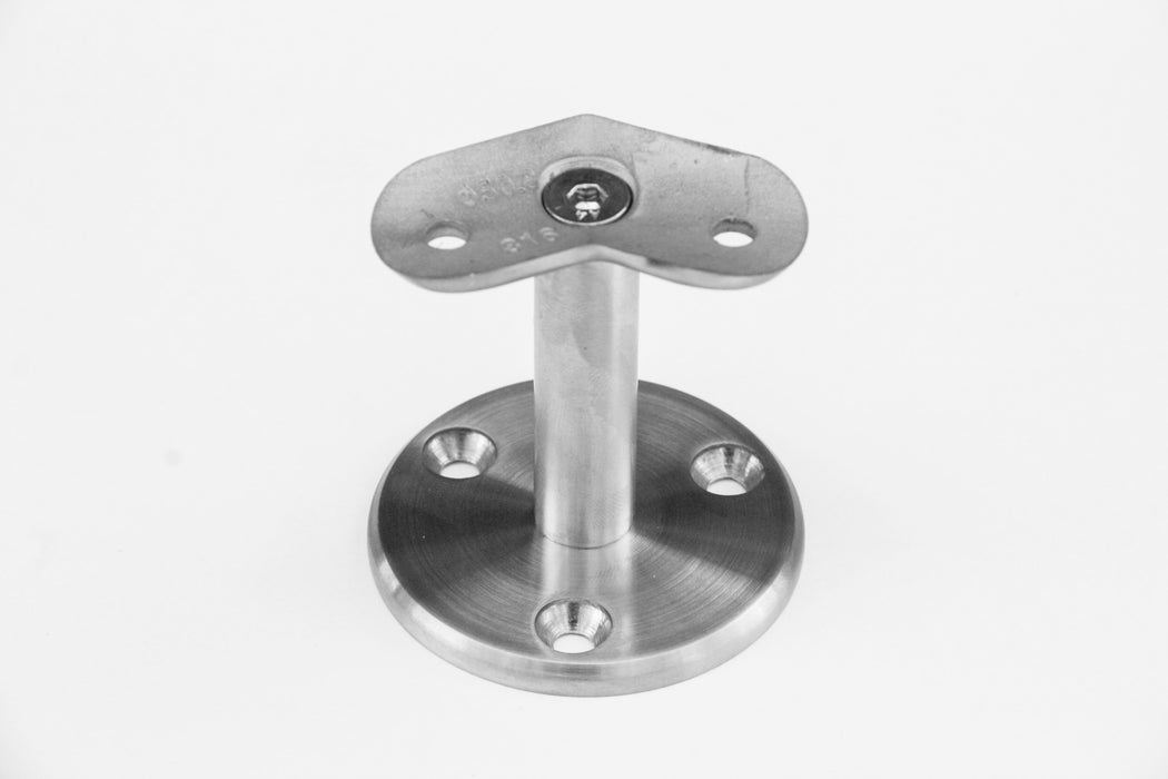 Slimline Rail Support, 135° Round Top, 1.6mm x 50mm, Satin Finish
