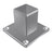 Long Base Plate, 4 Hole, 50.8mm x 1.6mm SHS, Satin Finish