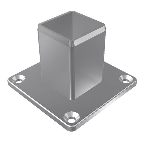 Long Base Plate, 4 Hole, 50.8mm x 1.6mm SHS, Satin Finish