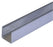 Channel, SS316L, 18mm x 18mm x 2mm (internal 14mm wide x 16mm high, for glass, 4m length
Satin Finish