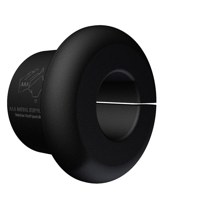 Nylon Grommet Split Type, Black, 9mm O.D. x 6mm long, suits wire rope 3.2-5.0mm