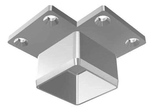 Square Corner Post Saddle, Flat Top, Flush Fit, for 50.8mm x 1.6mm SHS, Satin Finish