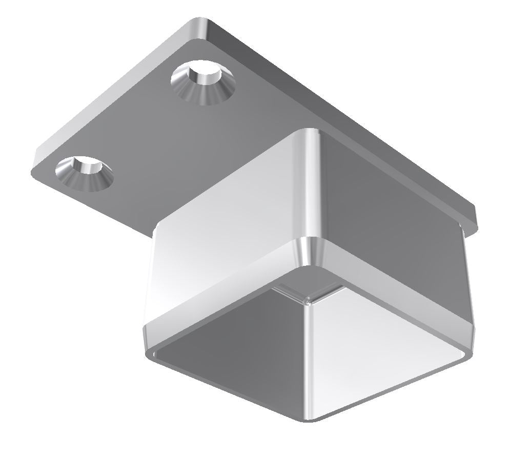 Square End Post Saddle, Flat Top, Flush Fit, for 50.8mm x 1.6mm SHS, Satin Finish