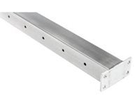 Post assembly, intermediate post, 50mm square, flush top, satin finish, with 22 holes