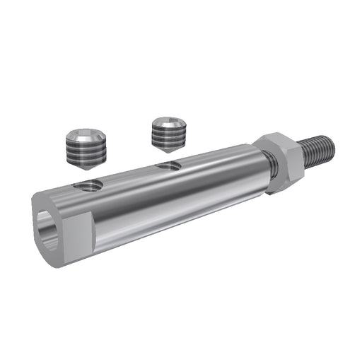 Line tensioner, SS316, Ø10mm, Ø5.5 socket with 2 grub screws, 25mm M6 LHT stud with locking nut