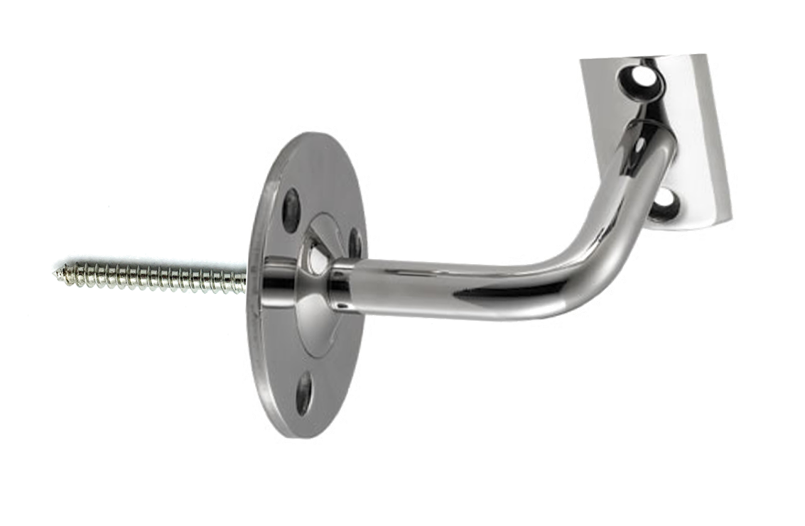 90° Elbow Handrail Bracket, Lag Screw, Flat Top 50.8mm Mirror