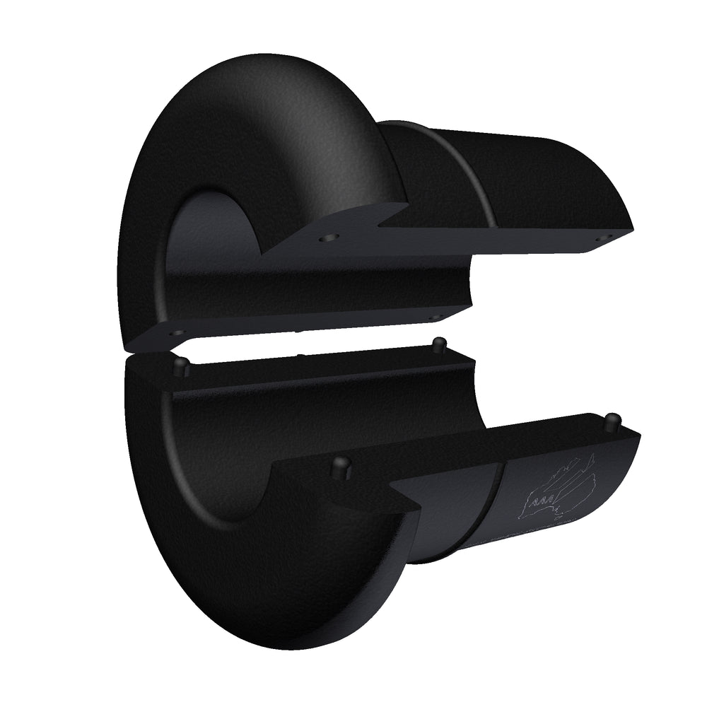 Nylon Grommet Two Piece, Black, 9mm O.D. x 10mm long, suits wire rope 3.2-5.0mm