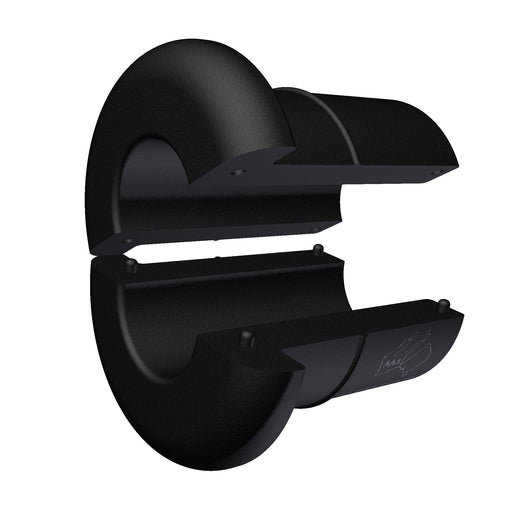 Nylon Grommet Two Piece, Black, 9mm O.D. x 10mm long, suits wire rope 3.2-5.0mm