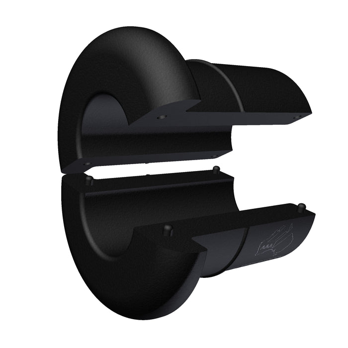 Nylon Grommet Two Piece, Black, 9mm O.D. x 10mm long, suits wire rope 3.2-5.0mm
