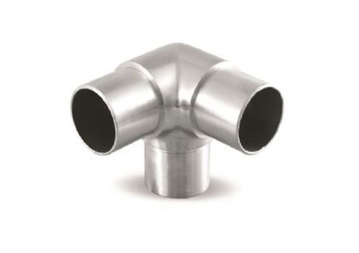 Perpendicular Corner Tube Joiner 3.0mm x 50.8mm. 1.6mm x 50.8mm Handrail. Satin Finish