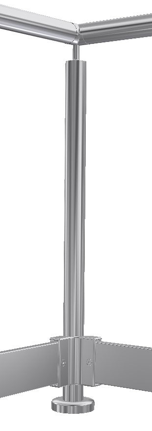 Post assembly, MARS system, corner post on landing (outside corner)