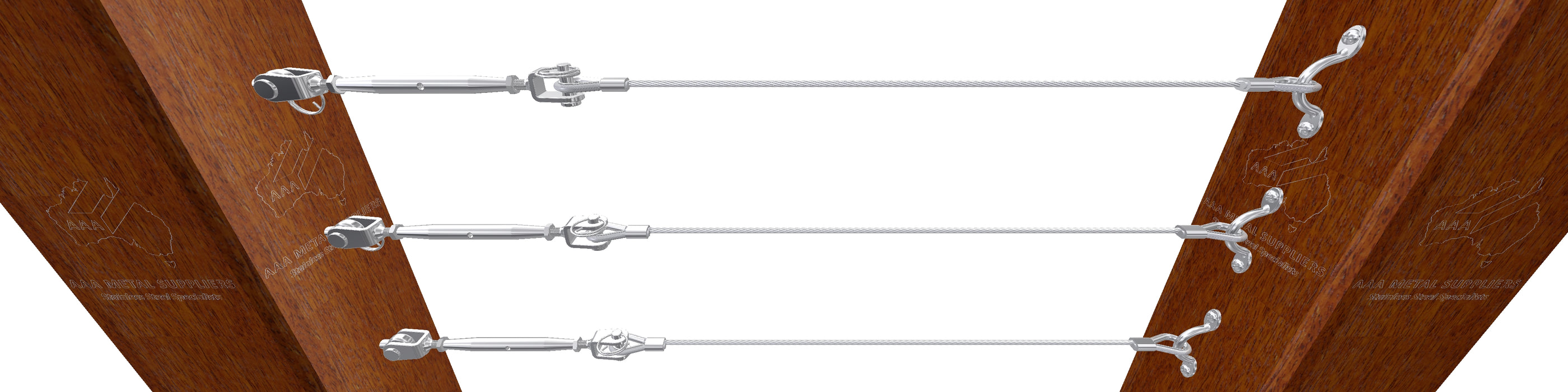 Balustrade System E - Rigging Screw with Jaw and Jaw, with Coach Screw and Saddle