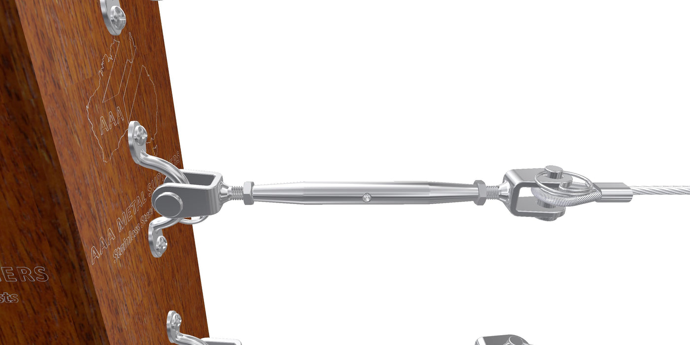 Balustrade System D - Rigging Screw with Jaw and Jaw and Saddles