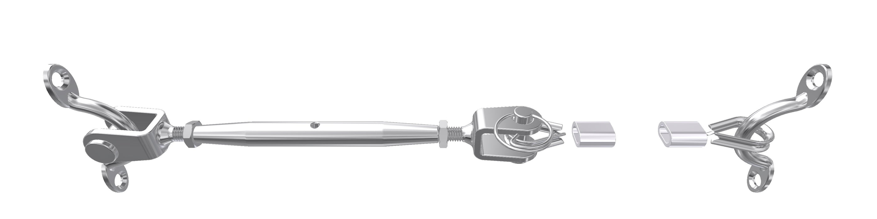 Balustrade System D - Rigging Screw with Jaw and Jaw and Saddles