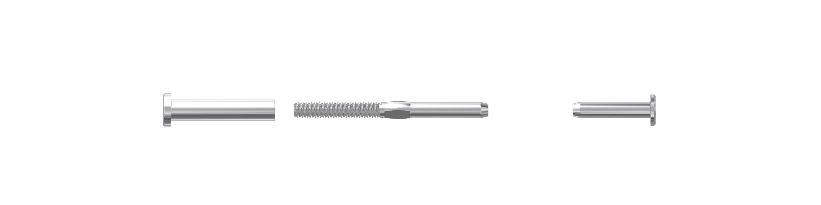 Balustrade System F - Hex Head Tensioner and Flat Head Terminal