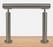 Hand Rail Kit Type 2, for Horizontal Handrail with Saddle Supports, for 50.8mm x 1.6mm tube, Satin Finish.